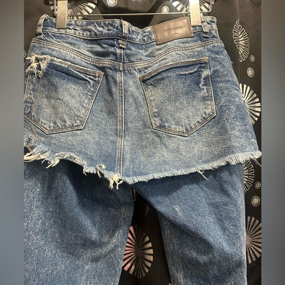 Zara Trafaluc Jeans Shorts Women’s Size 2 Blue Washed Distressed Cropped Holes - Picture 6 of 8